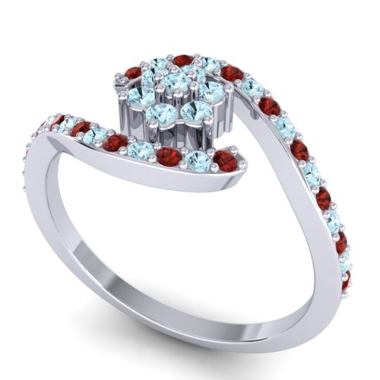 Simple Floral Pave Bypass Plava Ring