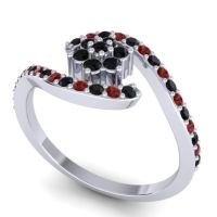 Simple Floral Pave Bypass Plava Ring