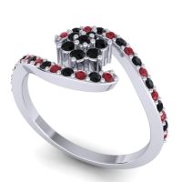 Simple Floral Pave Bypass Plava Ring