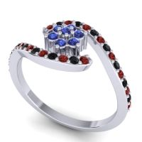 Simple Floral Pave Bypass Plava Ring