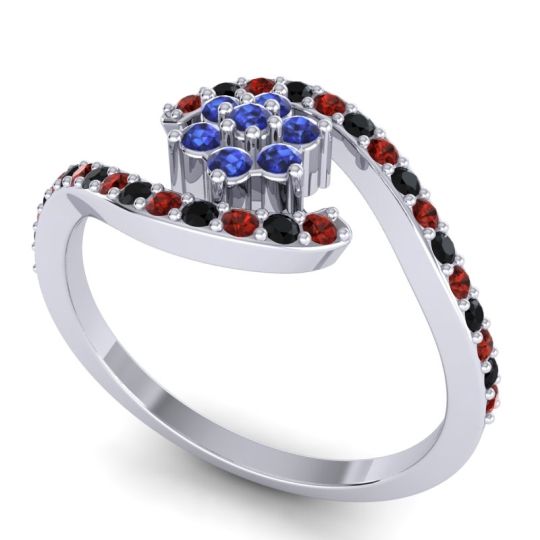 Simple Floral Pave Bypass Plava Ring