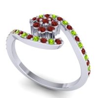 Simple Floral Pave Bypass Plava Ring