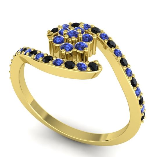 Simple Floral Pave Bypass Plava Ring