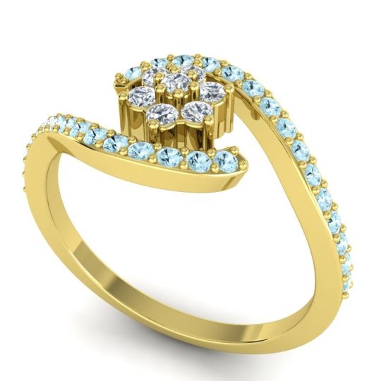 Simple Floral Pave Bypass Plava Ring