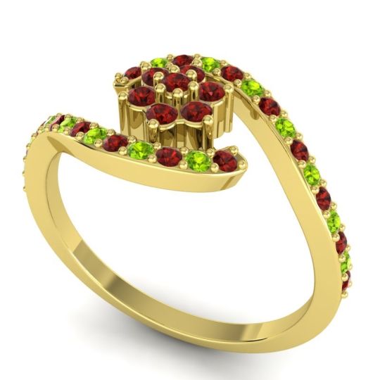 Simple Floral Pave Bypass Plava Ring