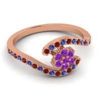Simple Floral Pave Bypass Plava Ring