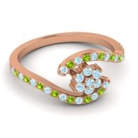 Simple Floral Pave Bypass Plava Ring