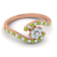 Simple Floral Pave Bypass Plava Ring
