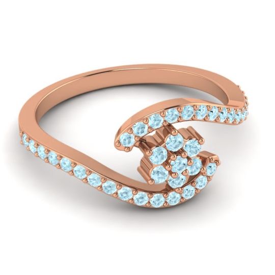 Simple Floral Pave Bypass Plava Ring