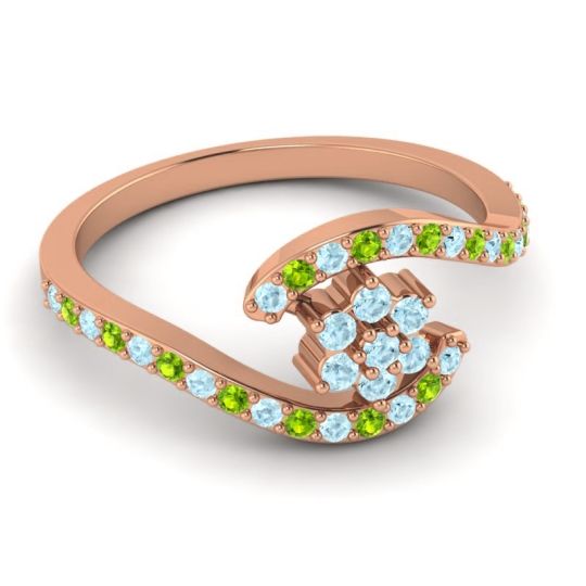 Simple Floral Pave Bypass Plava Ring