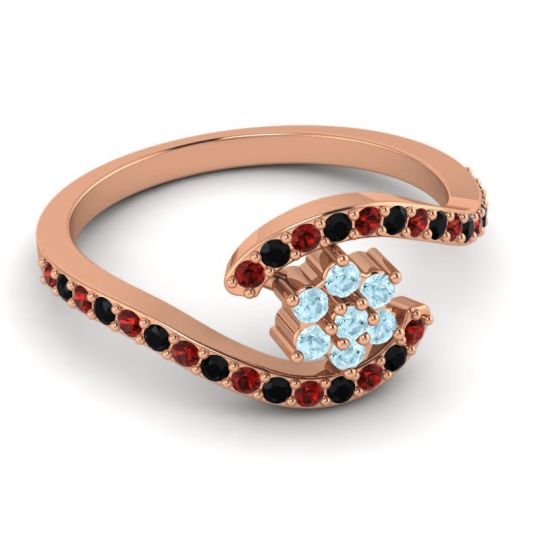Simple Floral Pave Bypass Plava Ring