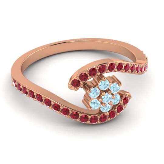 Simple Floral Pave Bypass Plava Ring