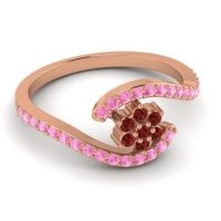 Simple Floral Pave Bypass Plava Ring