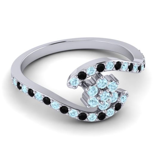 Simple Floral Pave Bypass Plava Ring