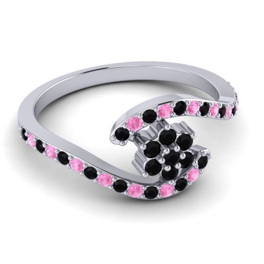 Simple Floral Pave Bypass Plava Ring