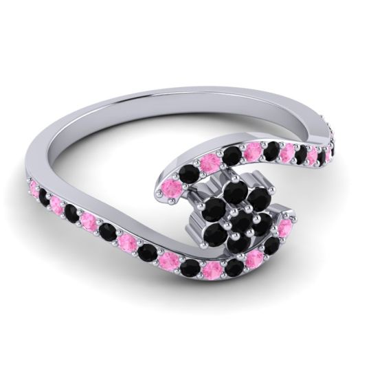 Simple Floral Pave Bypass Plava Ring