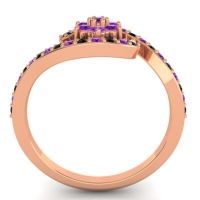 Simple Floral Pave Bypass Plava Ring