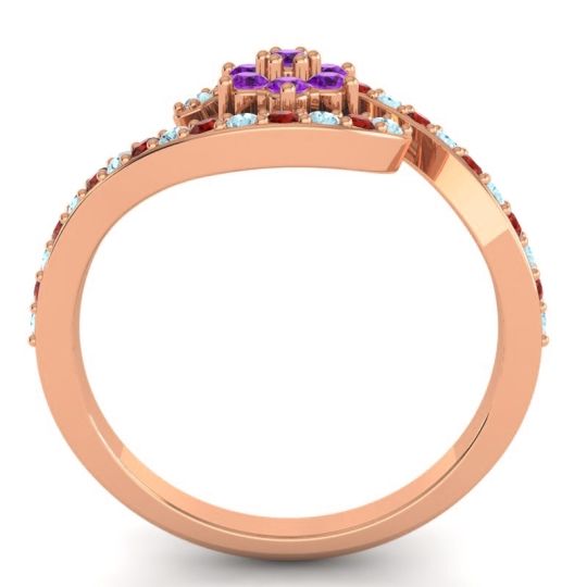 Simple Floral Pave Bypass Plava Ring