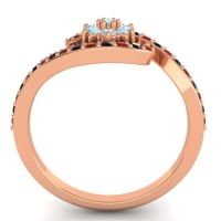 Simple Floral Pave Bypass Plava Ring
