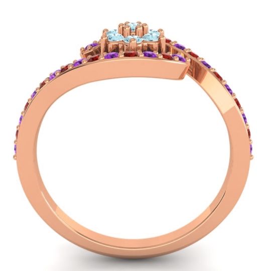 Simple Floral Pave Bypass Plava Ring