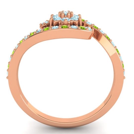 Simple Floral Pave Bypass Plava Ring