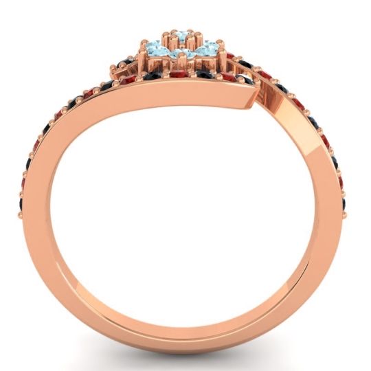 Simple Floral Pave Bypass Plava Ring