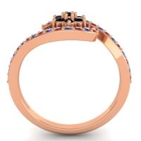 Simple Floral Pave Bypass Plava Ring