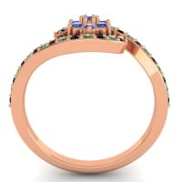 Simple Floral Pave Bypass Plava Ring