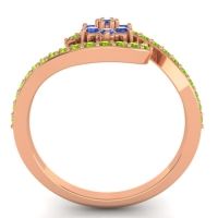 Simple Floral Pave Bypass Plava Ring