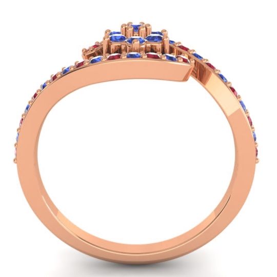 Simple Floral Pave Bypass Plava Ring