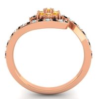 Simple Floral Pave Bypass Plava Ring