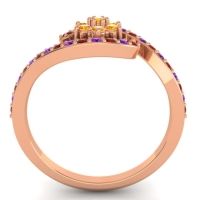 Simple Floral Pave Bypass Plava Ring