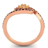 Simple Floral Pave Bypass Plava Ring