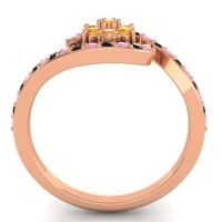 Simple Floral Pave Bypass Plava Ring