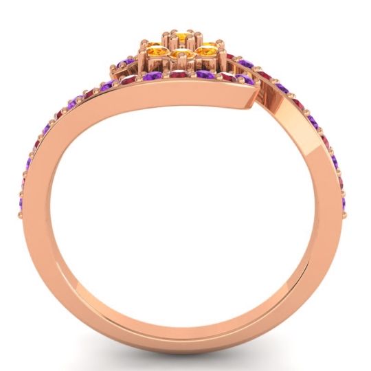 Simple Floral Pave Bypass Plava Ring