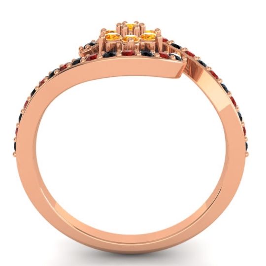 Simple Floral Pave Bypass Plava Ring