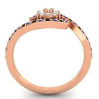 Simple Floral Pave Bypass Plava Ring