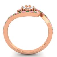 Simple Floral Pave Bypass Plava Ring