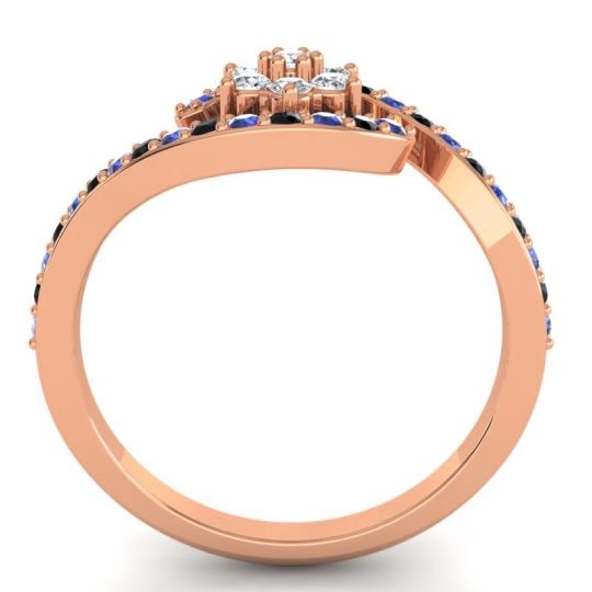 Simple Floral Pave Bypass Plava Ring