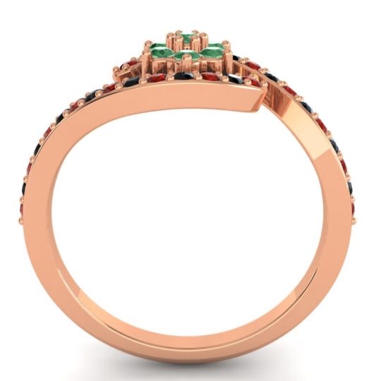 Simple Floral Pave Bypass Plava Ring