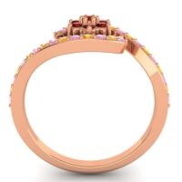 Simple Floral Pave Bypass Plava Ring