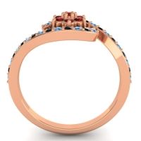 Simple Floral Pave Bypass Plava Ring