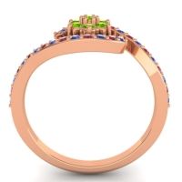 Simple Floral Pave Bypass Plava Ring