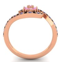 Simple Floral Pave Bypass Plava Ring