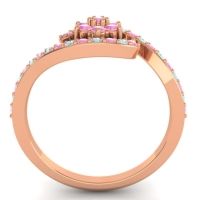 Simple Floral Pave Bypass Plava Ring