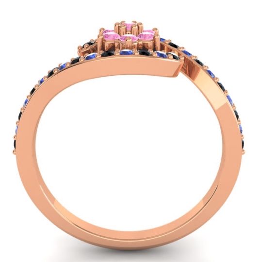 Simple Floral Pave Bypass Plava Ring