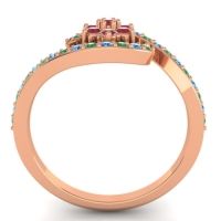 Simple Floral Pave Bypass Plava Ring