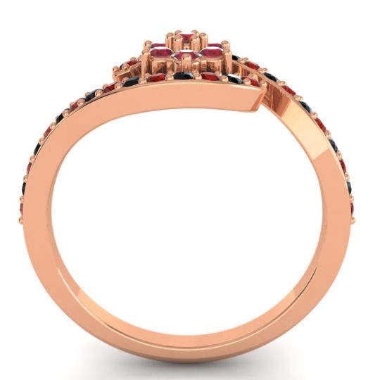 Simple Floral Pave Bypass Plava Ring
