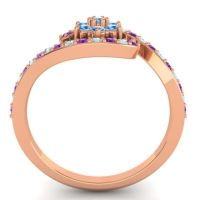 Simple Floral Pave Bypass Plava Ring