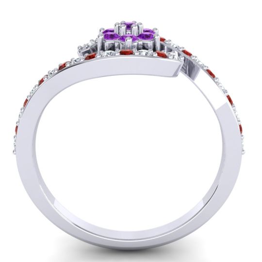 Simple Floral Pave Bypass Plava Ring